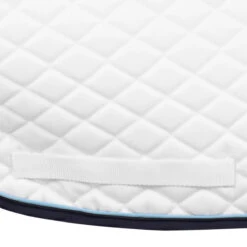TuffRider Basic All Purpose Pad With Trim And Piping -Farm Housetack Store 100558 JPC TuffRider.Basic .AllPurpose.Saddle.Pad .Trim Piping White.Navy .LightBlue GirthStrap