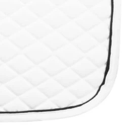 TuffRider Basic All Purpose Pad With Trim And Piping -Farm Housetack Store 100558 JPC TuffRider.Basic .AllPurpose.Saddle.Pad .Trim Piping White.White .Black CloseUp