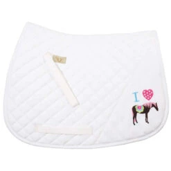 TuffRider I Heart Pony Girl Saddle Pad -Farm Housetack Store 100749 JPC TuffRider I.Heart .Pony .Girl .Saddle.Pad White