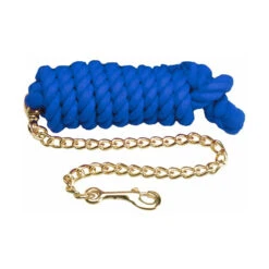 Cotton Lead Rope With Brass Plated Chain And Snap 16 Cotton Lead Rope With Brass Plated Chain And Snap -Farm Housetack Store 1307 Jacks Cotton.Lead Royal