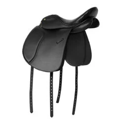 HDR Vegan-X Dressage Saddle -Farm Housetack Store 24173 JPC Vegan.X.Dressage.Saddle Black Back