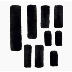 Walsh Genuine Sheepskin Halter Covers 13 Walsh Genuine Sheepskin Halter Covers -Farm Housetack Store 383 9 Walsh Genuine.Sheepskin.Halter.Covers Black.Full .Set Front