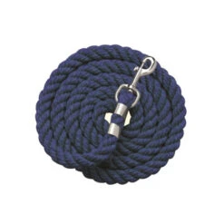 Perri's Solid Color Cotton Lead Rope -Farm Housetack Store 505 Perris Solid.Cotton.Lead .Rope Navy Front