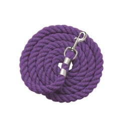Perri's Solid Color Cotton Lead Rope -Farm Housetack Store 505 Perris Solid.Cotton.Lead .Rope Purple Front