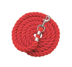 Perri's Solid Color Cotton Lead Rope -Farm Housetack Store 505 Perris Solid.Cotton.Lead .Rope Red Front