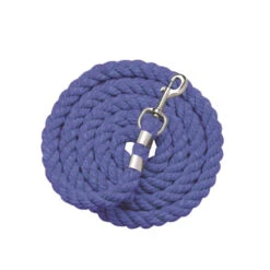 Perri's Solid Color Cotton Lead Rope -Farm Housetack Store 505 Perris Solid.Cotton.Lead .Rope Royal.Blue Front