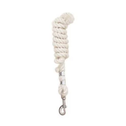 Perri's Solid Color Cotton Lead Rope -Farm Housetack Store 505 Perris Solid.Cotton.Lead .Rope White Front