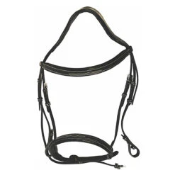 HDR Pro Mono Crown Fancy Bridle With Patent Leather Piping And Laced Reins