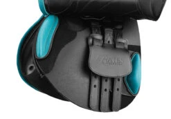 Bates Victrix Saddle With HART -Farm Housetack Store B Victrix Cblk Aqua girthpoints