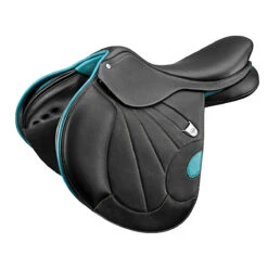 Bates Victrix Saddle With HART -Farm Housetack Store Bates Victrix Blk.Aqua