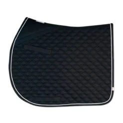 Lettia Coolmax AP Saddle Pad -Farm Housetack Store Blk White Piping