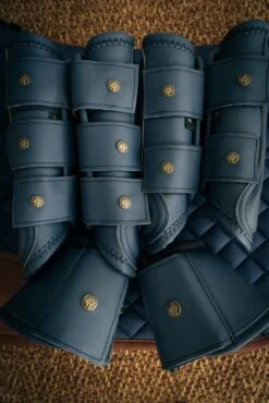 Sixteen Cypress Leatherette Splint Boots, Navy -Farm Housetack Store DSC01445