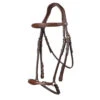 Trust Barcelona Bridle With Adjustable Drop Noseband -Farm Housetack Store EqIndust Trust Barcelona.Adj .Drop .nb .Bridle E18202 Brown.Silver