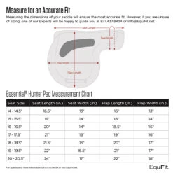Equifit Essential Hunter Pad -Farm Housetack Store Equifit Size.Chart Saddle.Pad