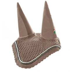 Equiline Rio Ear Bonnet With Rhinestone Trim -Farm Housetack Store Equiline Rio.Ear .Bonnet.With .Rhinestone.Trim Cappucino