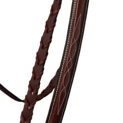 Huntley Equestrian Classic Fancy Stitched Schooling Hunter Bridle With Reins -Farm Housetack Store Huntley.Equestrian Classic.Fancy .Stitched.Bridle.With .Reins Brown Detail.4