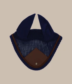 Sixteen Cypress Ear Net, Navy & Hickory -Farm Housetack Store Navy Hickory Ear Net Sixteen Cypress