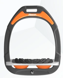 Flex-On Green Composite Stirrup Irons - Custom -Farm Housetack Store flexongreyorange