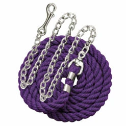 Perri's Cotton Lead With Chain -Farm Housetack Store leadchain purple 10462.1588091734.1280.1280