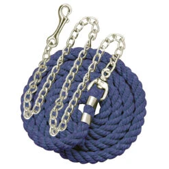Perri's Cotton Lead With Chain -Farm Housetack Store leadchain royal blue 51757.1588091733.1280.1280