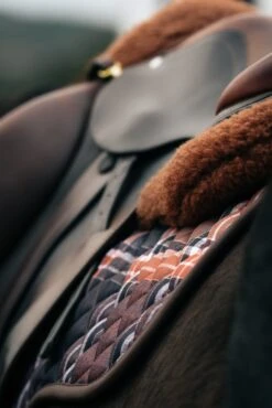 Sixteen Cypress Merino Wool Fleece Half Pad, Navy & Hickory -Farm Housetack Store sixteen cypress half pad 17